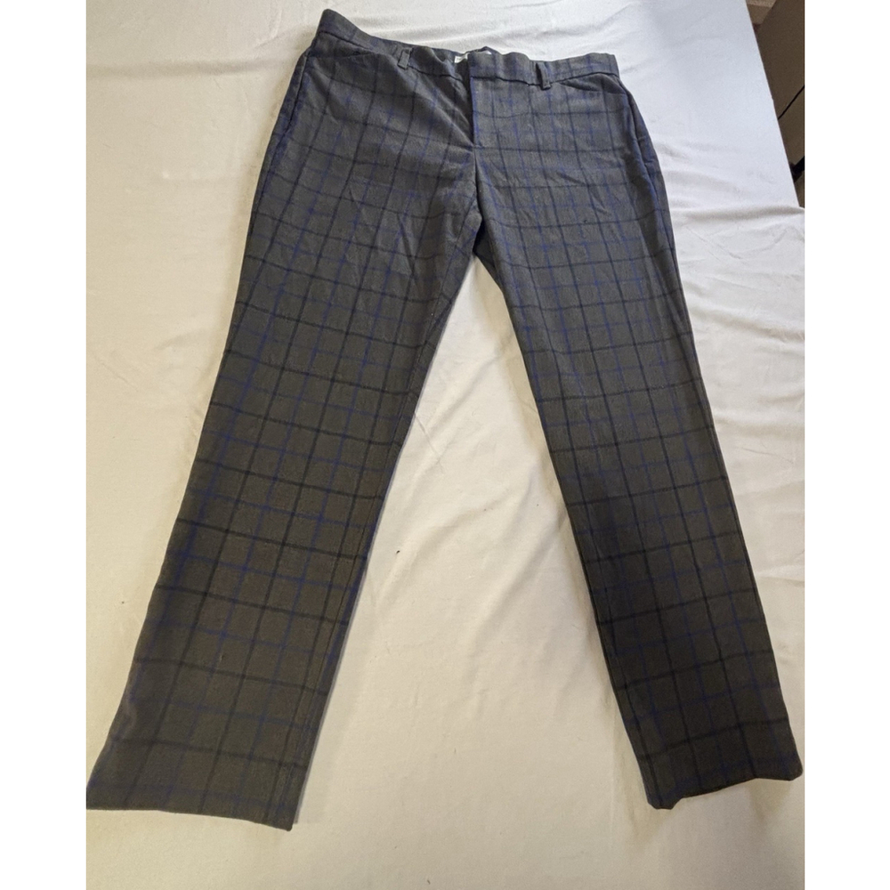 GAP Women’s Slim Cropped Plaid Pants Size 6 Stretch Gray Blue Windowpane